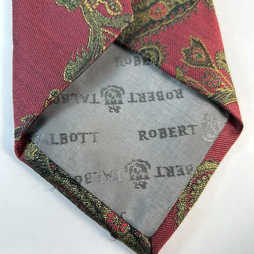 Robert Talbott Mens Wine Red Paisley 100% Silk Tie